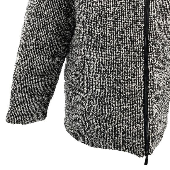 Chico's Black White Tweed Wool Blend Heavyweight Winter Outdoor Jacket Coat L - Picture 6 of 13